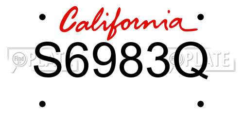 S6983Q California License Plate