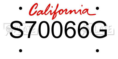 S70066G California License Plate