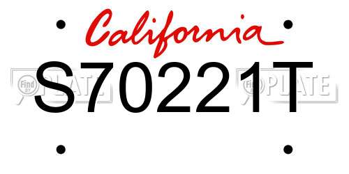 S70221T California License Plate