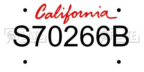 S70266B California License Plate