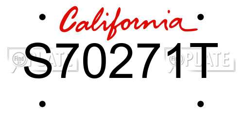S70271T California License Plate