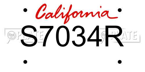 S7034R California License Plate