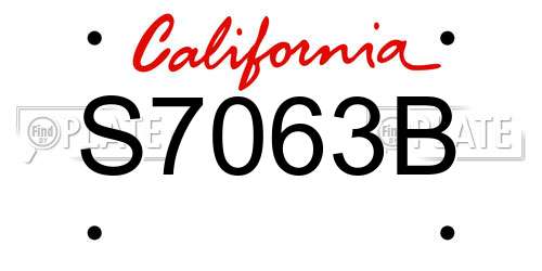 S7063B California License Plate