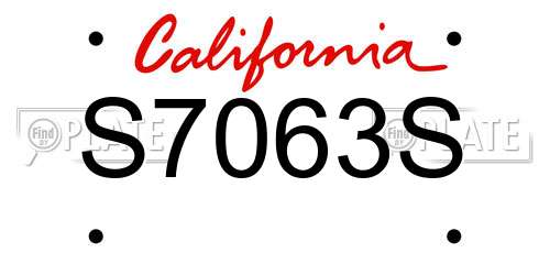 S7063S California License Plate