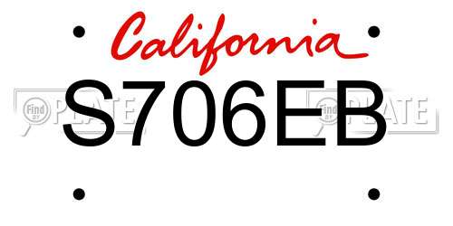 S706EB California License Plate