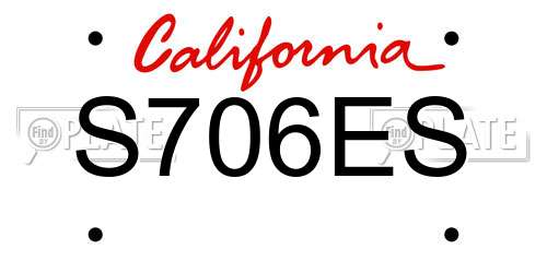 S706ES California License Plate