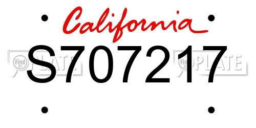 S707217 California License Plate
