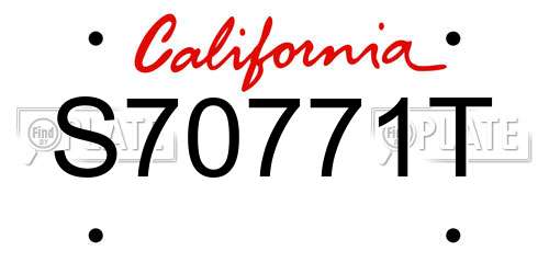 S70771T California License Plate