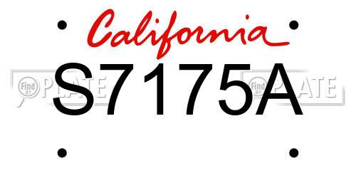 S7175A California License Plate