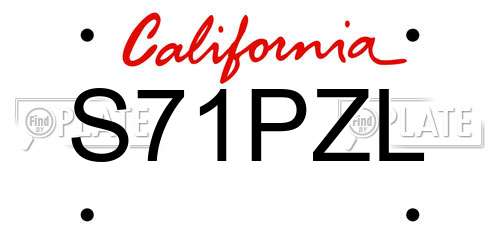 S71PZL California License Plate