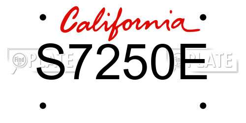 S7250E California License Plate