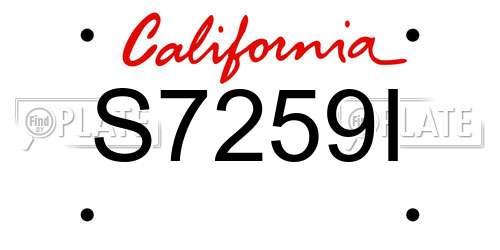 S7259I California License Plate