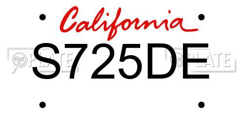 S725DE California License Plate