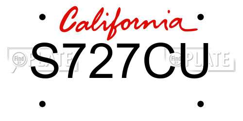S727CU California License Plate