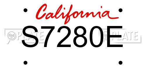 S7280E California License Plate