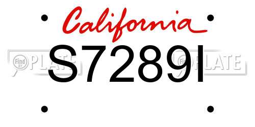 S7289I California License Plate