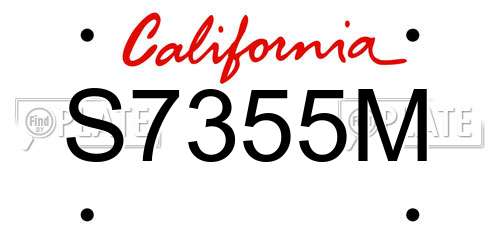 S7355M California License Plate