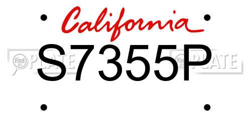 S7355P California License Plate