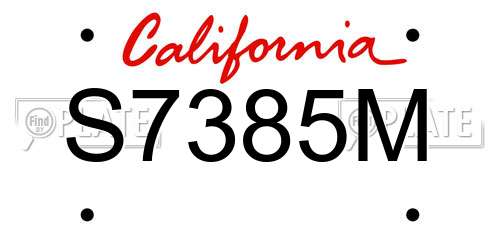S7385M California License Plate