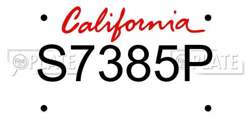 S7385P California License Plate