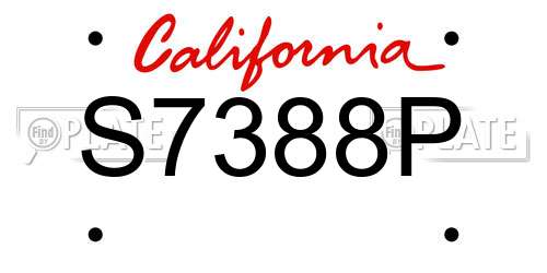 S7388P California License Plate