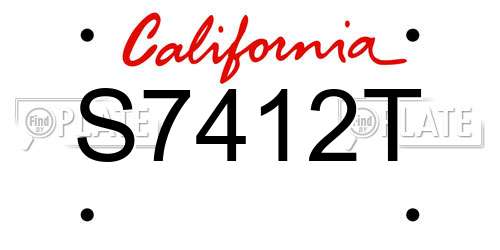 S7412T California License Plate