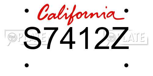 S7412Z California License Plate