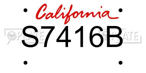S7416B California License Plate