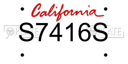 S7416S California License Plate
