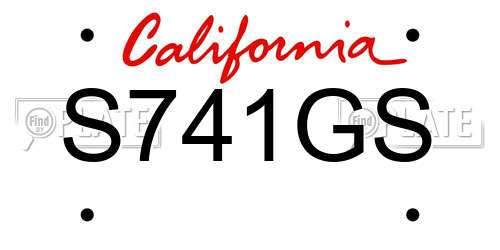 S741GS California License Plate
