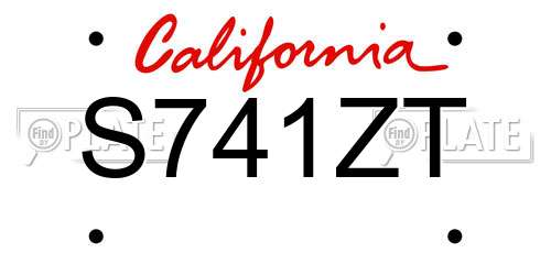 S741ZT California License Plate
