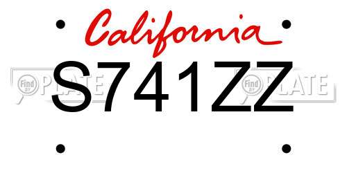 S741ZZ California License Plate
