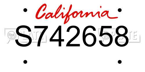 S742658 California License Plate