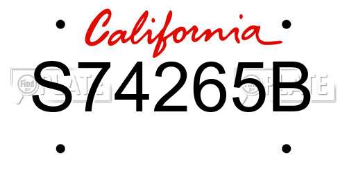 S74265B California License Plate