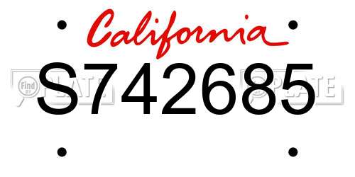 S742685 California License Plate