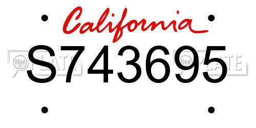 S743695 California License Plate