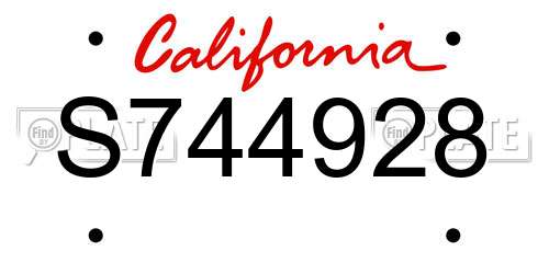 S744928 California License Plate