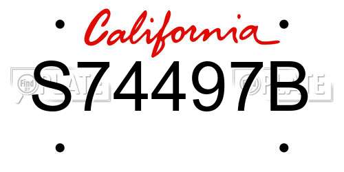 S74497B California License Plate