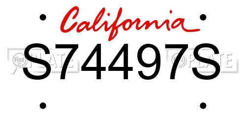 S74497S California License Plate