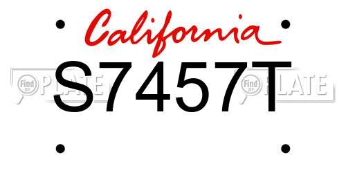 S7457T California License Plate