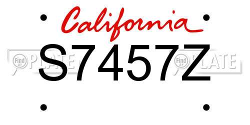 S7457Z California License Plate