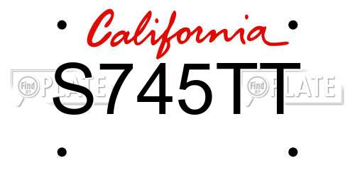 S745TT California License Plate