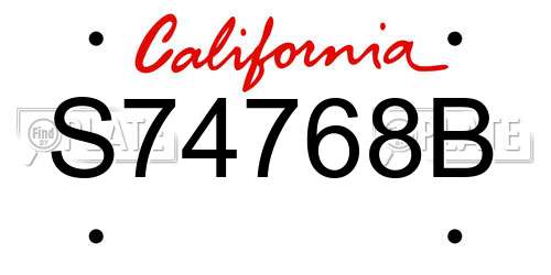 S74768B California License Plate