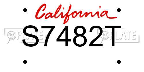 S7482T California License Plate
