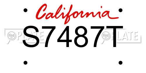 S7487T California License Plate