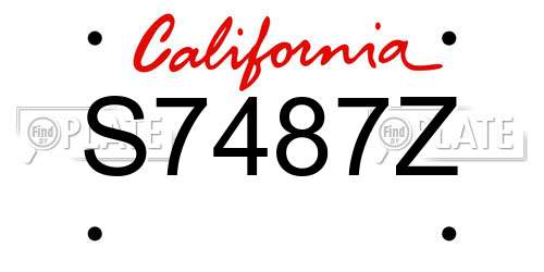 S7487Z California License Plate