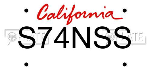 S74NSS California License Plate