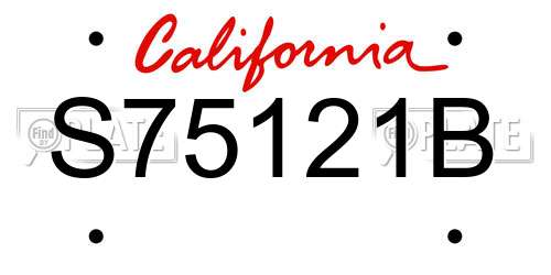 S75121B California License Plate