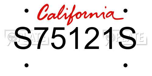 S75121S California License Plate