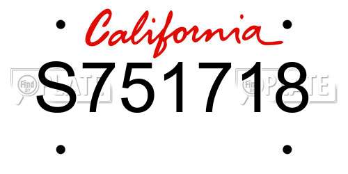 S751718 California License Plate